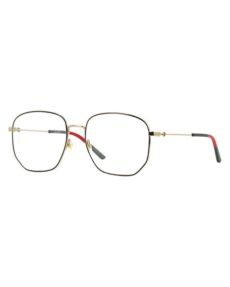 gucci 0396 o|Gucci GG0396O 001 Glasses Gold Black .